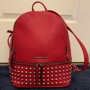 FLASH SALE! NWOT Edgy Spiked Studded Red Faux Leather Dasein Backpack